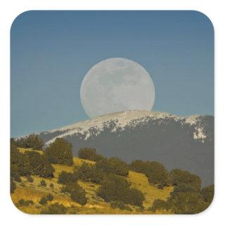 Moonrise over the Sangre de Cristo Mountains, Square Sticker