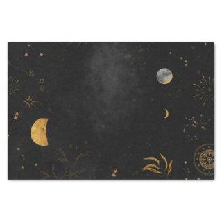 Moons stars constellation deep night sky decoupage tissue paper