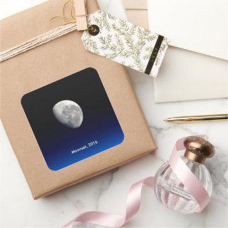 Moonset, International Space Station, 2016 Square Sticker