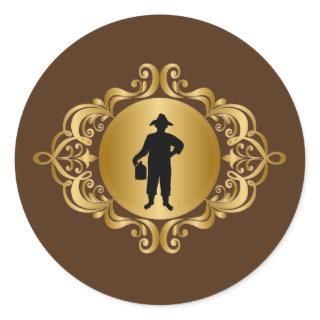 Moonshiner Silhouette Medallion Stickers