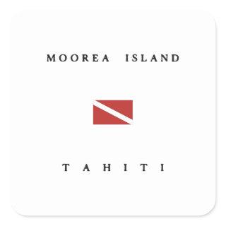 Moorea Island Tahiti Scuba Dive Flag Sticker
