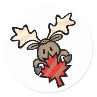 Moose & Maple Leaf Classic Round Sticker