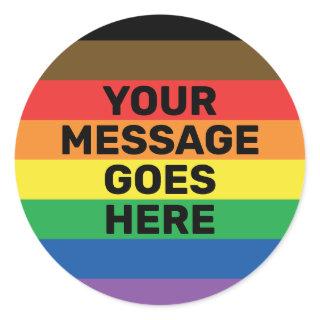 More Color More Pride Gay Pride Rainbow Custom Classic Round Sticker