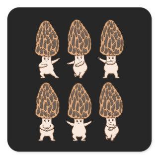 Morel Mushroom Fungi Hunter Mycology Gift Morels Square Sticker