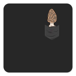 Morel Mushroom Fungi Hunter Mycology Mushroom Square Sticker