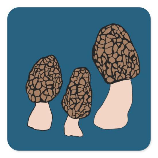 Morels Mushrooms Fun Fungi CUSTOMIZE IT Square Sticker