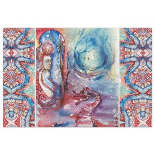 MORGANA Enchantress and Dragon ,Pink Blue Fantasy Tissue Paper