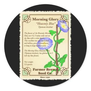 Morning Glory Seed Packet Classic Round Sticker