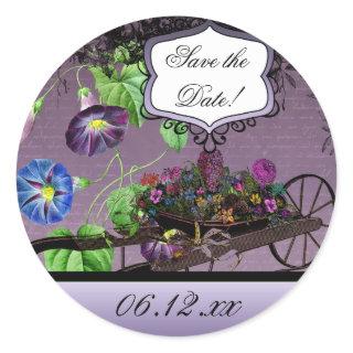 Morning Glory Summer Save the Date Round Stickers