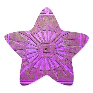 MORNING STAR MONOGRAM ,pink violet,purple Star Sticker