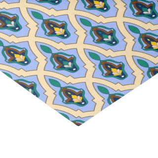 Moroccan Arabic tracery pattern in blue and yellow Tissue Paper