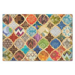 Moroccan Colorful Gold Cool Pattern Decoupage Tissue Paper