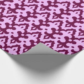Moroccan Ikat Damask Pattern, Plum and Orchid