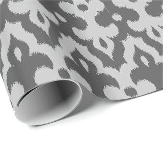 Moroccan Ikat Damask Pattern, Shades of Gray