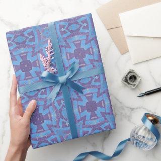 Moroccan mosaic geometric pattern blue purple plum
