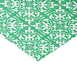 Moroccan tile - jade green and white tissue paper