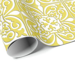 Moroccan tile - mustard yellow and white