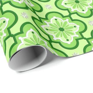 Moroccan tile pattern - Lime Green