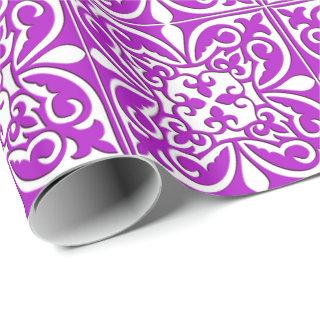Moroccan tile - violet purple and white