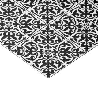 Moroccan tile - white with black background tissue paper