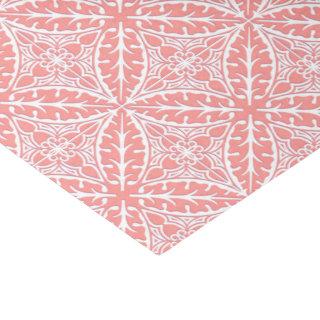 Moroccan tiles - coral pink and white tissue paper