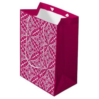 Moroccan tiles - magenta and white medium gift bag