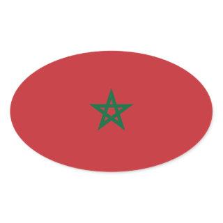 Morocco Flag Oval Sticker   Marokko-Flagge Aufkleb