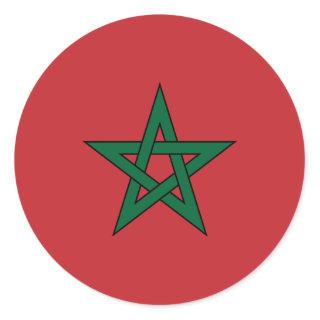 Morocco – Moroccan Flag Classic Round Sticker