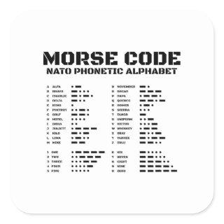 Morse Code & NATO Phonetic Alphabet Unique Edition Square Sticker