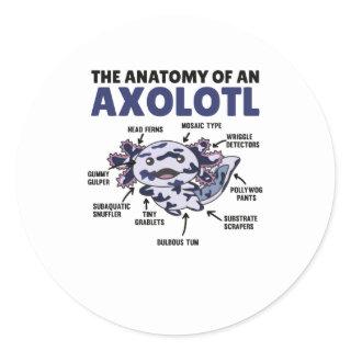 Mosaic Axolotl Explanation Anatomy Of An Axolotl Classic Round Sticker