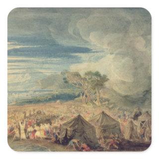 Moses dividing the waters of the Red Sea Square Sticker