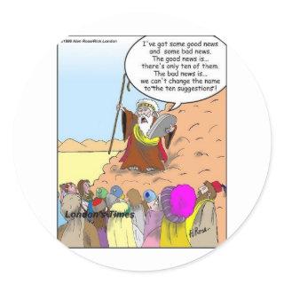 Moses & The Ten Suggestions Funny Gifts & Tees Classic Round Sticker