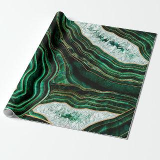 Moss Green Geode and Crystals Digital Art