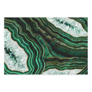 Moss Green Geode and Crystals Digital Art  Sheets