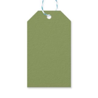 Moss Green Solid Color Gift Tags