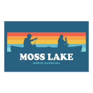 Moss Lake North Carolina Canoe Rectangular Sticker