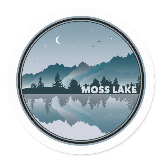 Moss Lake North Carolina Reflection Classic Round Sticker