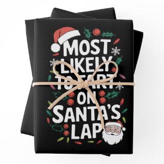 Most Likely To Fart On Santa's Lap Family Matching  Sheets