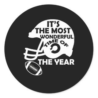 Most Wonderful Time of the Year Football Classic Round Sticker