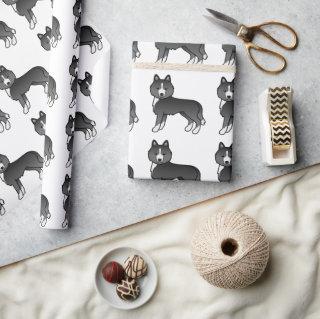 Mostly Black Siberian Husky Cute Dog Pattern