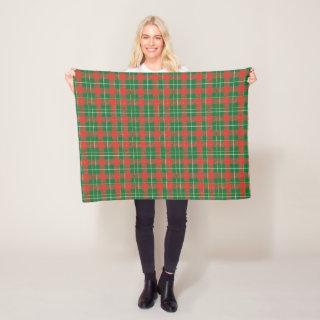 Mostly Christmas Plaid red, gold, white Fleece Blanket