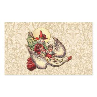 Mother Goose Child Antique Illustration Rectangular Sticker