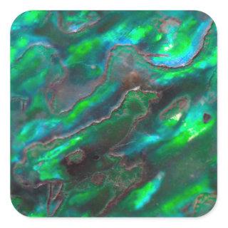 Mother Of Pearl Texture Teal Photo Pattern Square Sticker
