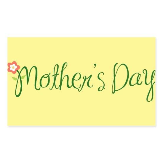 mother-s-day-mom-flower-font-love rectangular sticker