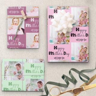 Mothers Day Custom Photo Pink Mint Set of 3  Sheets