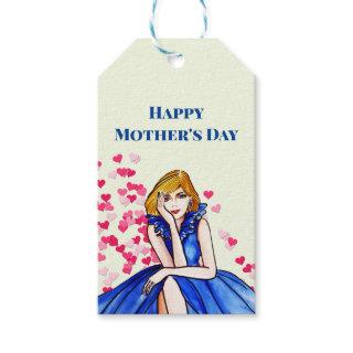 Mother's Day Dark Royal Blue Dress Gift Tags