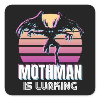 Mothman is lurking 80s Cryptid Gift Square Sticker