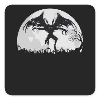 Mothman Moon Cryptid Point Pleasant Gift Square Sticker