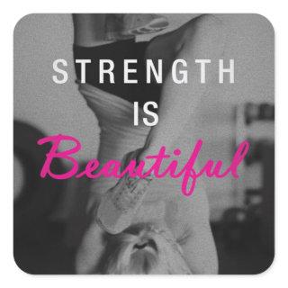 Motivaitonal Fitness Gym Square Sticker