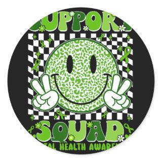 Motivation Support Squad Mental Health Awareness M Classic Round Sticker